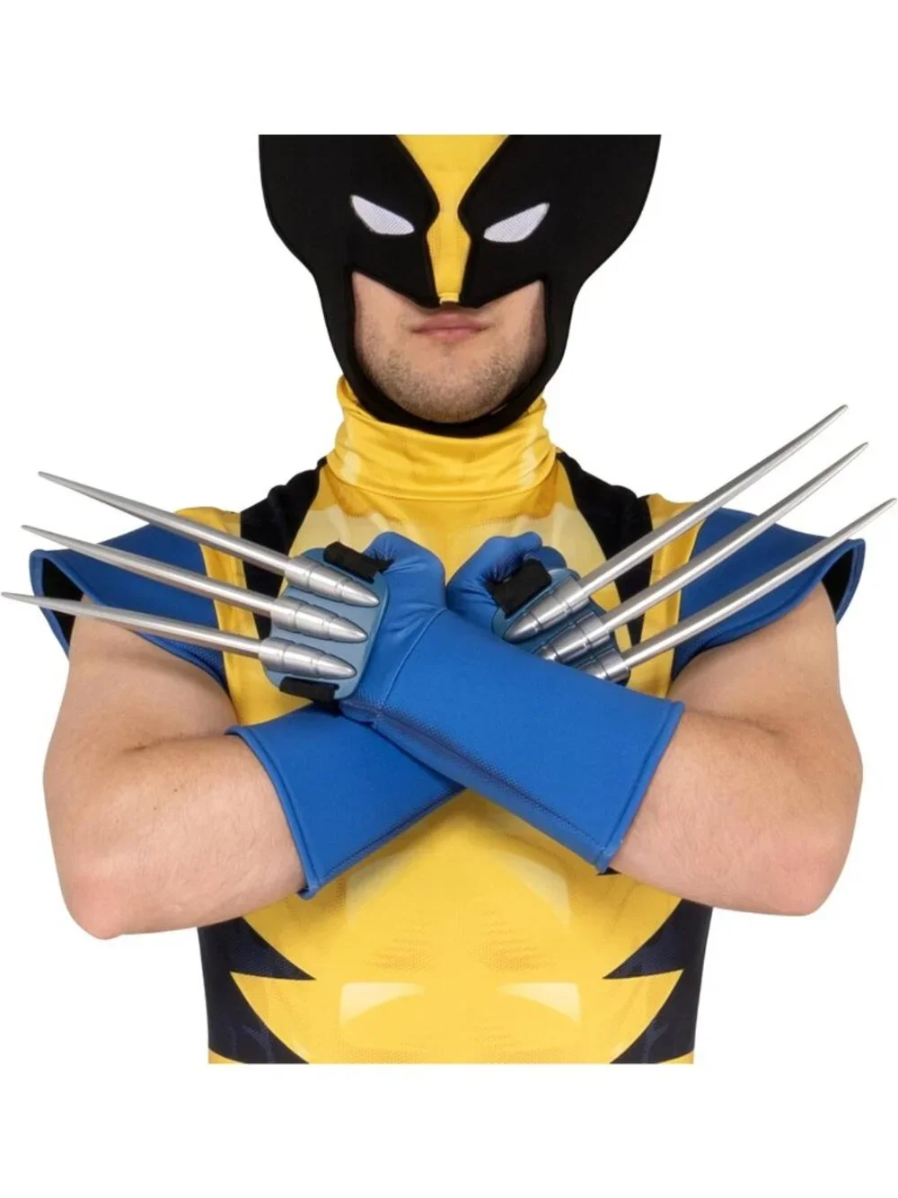 Deluxe Adult Wolverine Halloween Costume - Stretch Spandex Suit with Gloves